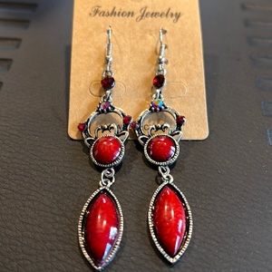 New Brown stoned hanging earrings